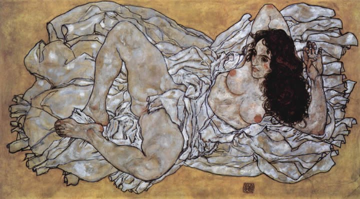 Egon Schiele Lying woman